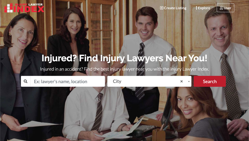 Ue the Injury lawyer Index to research Injury Lawyers online